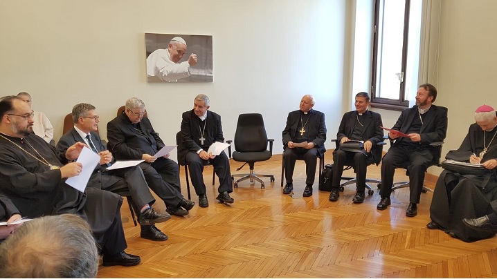 FOTO: Vizita Episcopilor catolici din România la Dicasterul pentru comunicare al Sfântului Scaun