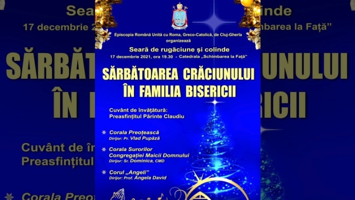 Anunț: „Sărbătoarea Crăciunului în Familia Bisericii” – seară de rugăciune și colinde