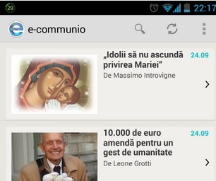 Lansarea aplicaţiei e-communio pentru Android