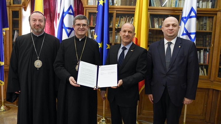 Întâlnire la Templul Coral din București: Cardinalul Iuliu Hossu propus să fie recunoscut „Drept între Popoare”