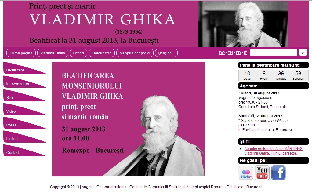 Un site dedicat beatificării monseniorului Vladimir Ghika