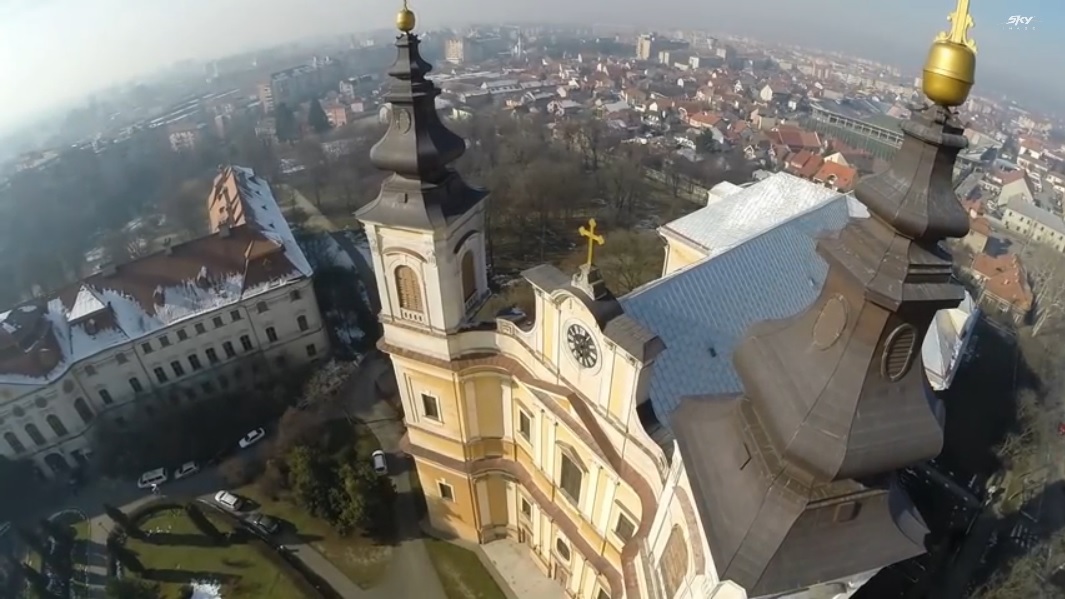Catedrala Romano Catolică Oradea-filmare din aer