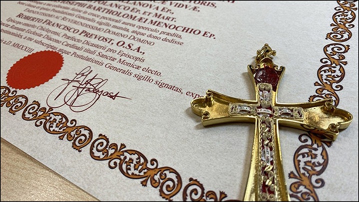Relicvele Sfântului Augustin şi ale mamei Monica în crucea pectorală a lui Leon al XIV-lea