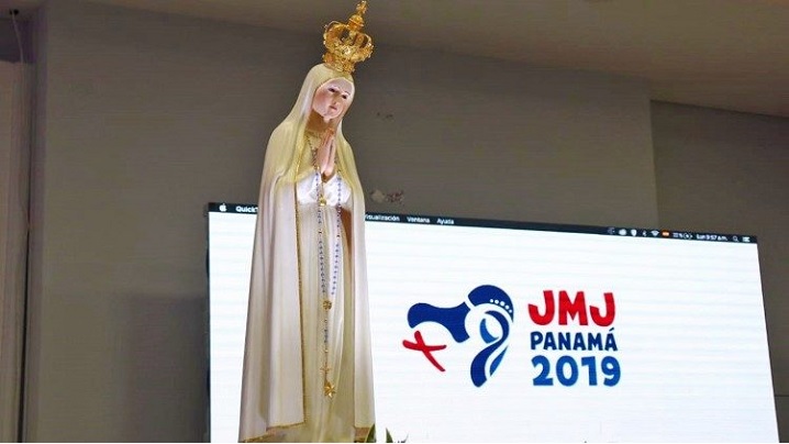 Statuia Maicii Domnului de la Fatima pelerină în Panama, la ZMT 2019