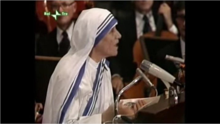 Discursul Maicii Tereza cu ocazia primirii Premiului Nobel 