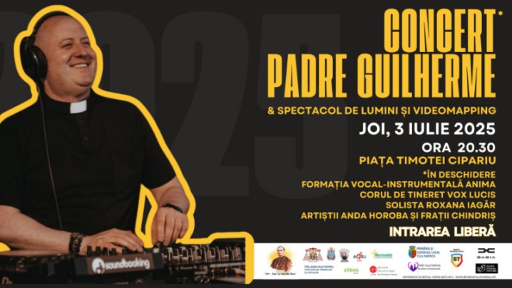 Concert inedit în centrul Clujului: DJ Padre Guilherme & spectacol de lumini și videomapping