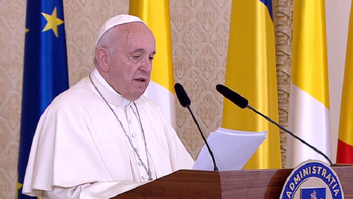 Dumnezeu să binecuvânteze România! Papa Francisc, în primul discurs rostit la Bucureşti