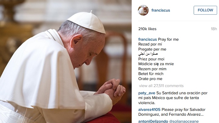 Papa Francisc şi-a făcut cont pe Instagram