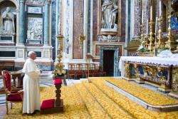 Pontiful îi mulțumește Preacuratei la "Santa Maria Maggiore" 