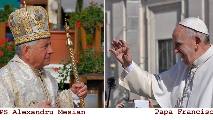 Papa Francisc îl felicită pe PS Alexandru Mesian, la împlinirea a 50 de ani de preoție