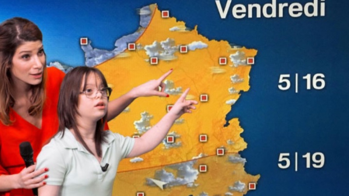 O tânără cu sindrom Down prezintă știrile meteo la TV