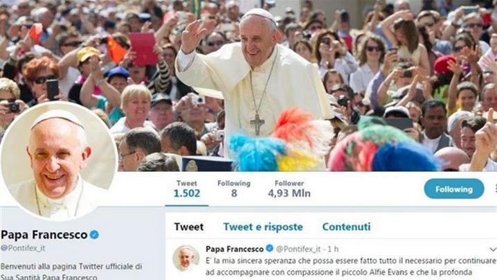 Un tweet al Papei pentru Alfie