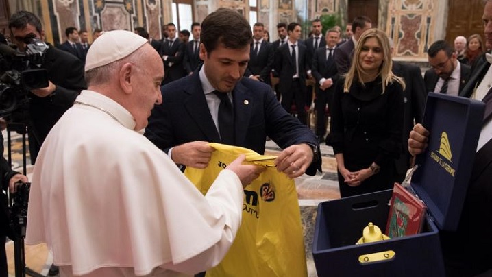 Echipa de fotbal Villarreal (Spania), în audiență la Papa Francisc